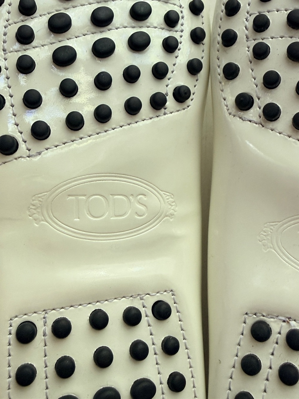 Tod's | City Gommino White Patent Leather Loafers - Picture 9 of 14